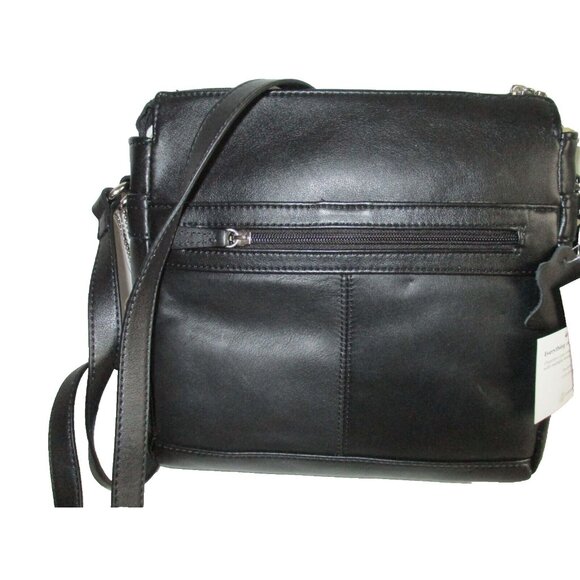 *Giani Bernini Black Leather Shoulder Bag 'Everything in its Place' - NWT - Picture 2 of 8